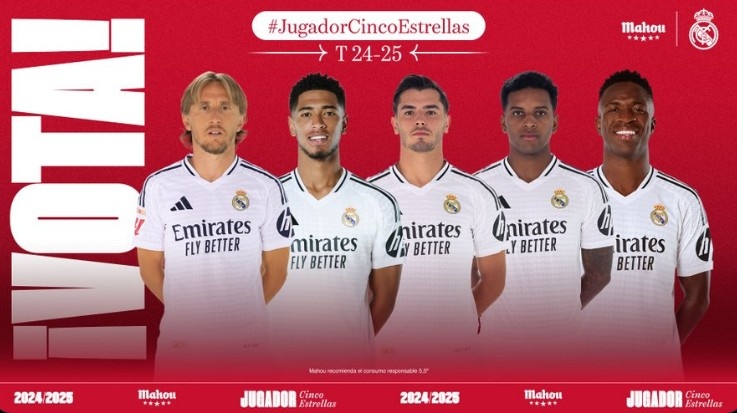 皇馬2月最佳球員候選：維尼修斯、貝林厄姆、 莫德里奇在列