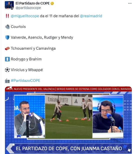 這也太早了！西媒提前一天透露皇馬首發(fā)：巴爾韋德、卡馬文加先發(fā)