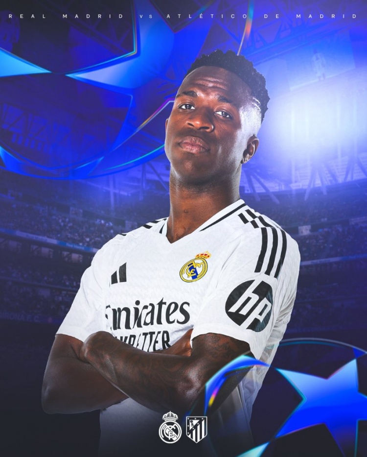 皇馬&馬競曬對陣海報，維尼修斯&德保羅分別出鏡