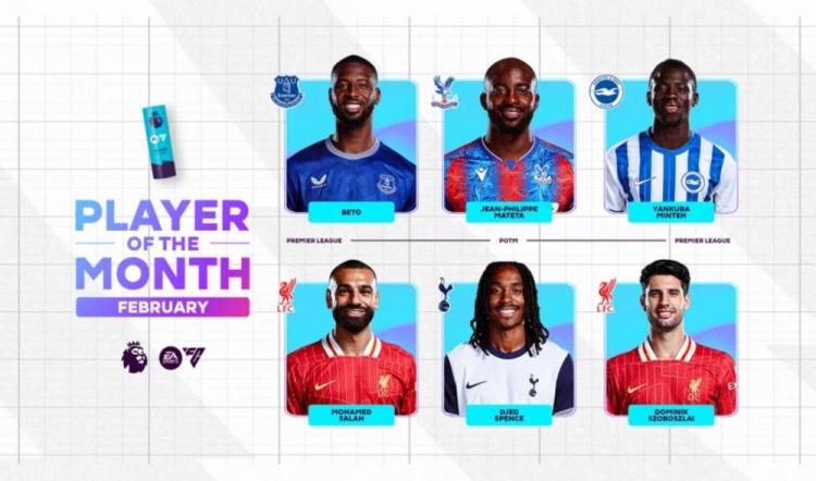 英超2月最佳候選：貝托、馬特塔、明特、薩拉赫、斯賓塞、索博