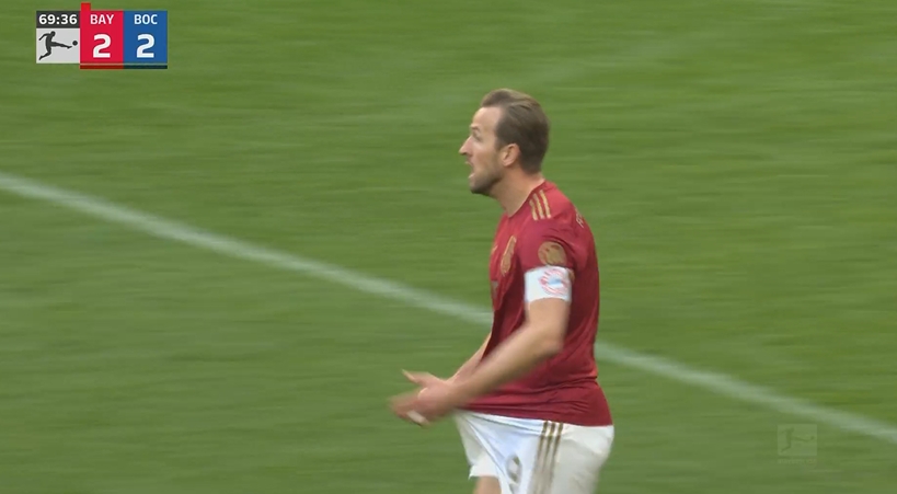 安聯(lián)球場(chǎng)噓聲震天?。?！凱恩怒要點(diǎn)球裁判沒(méi)理，隨后波鴻反擊破門(mén)