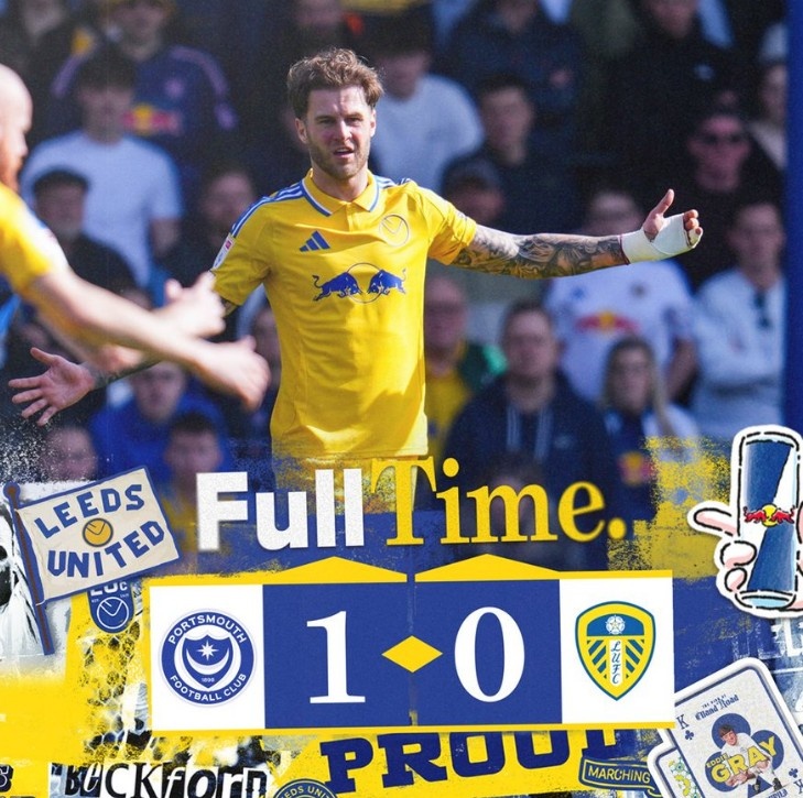 英冠領(lǐng)頭羊利茲聯(lián)本輪爆冷不敵樸茨茅斯，積分被謝菲聯(lián)追平