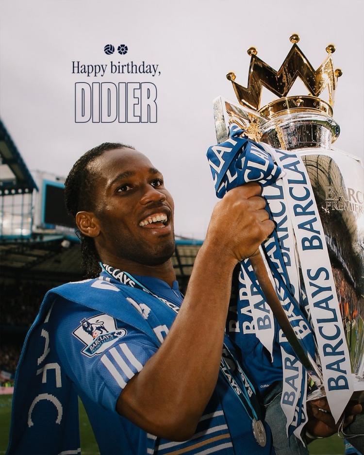 切爾西祝德羅巴47歲生日快樂，球員164粒進(jìn)球隊(duì)史第四&隨隊(duì)獲14冠