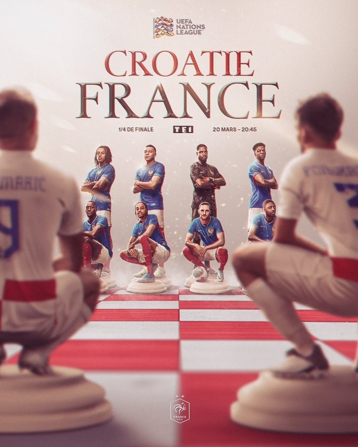 法國曬海報預熱戰(zhàn)克羅地亞：國際象棋為靈感，姆巴佩出鏡