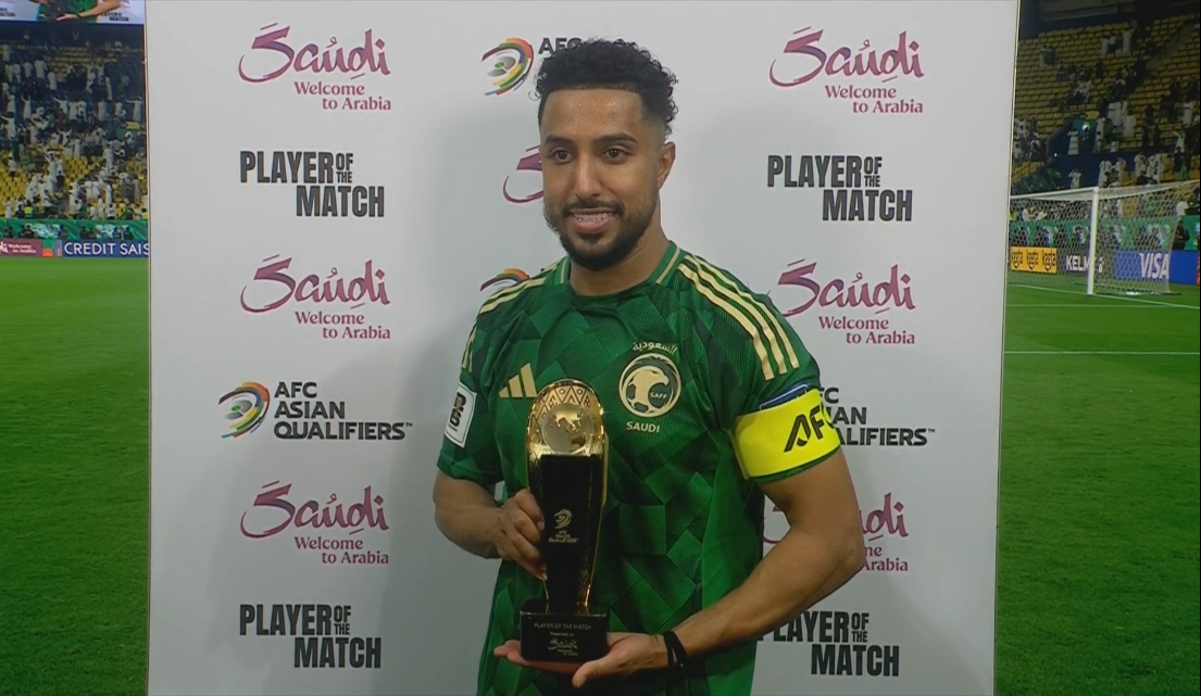 打入全場唯一進球，多薩里當選國足vs沙特全場最佳