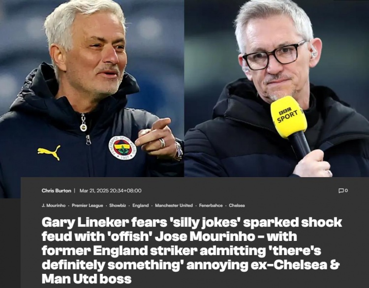 萊因克爾：以前我和穆里尼奧關(guān)系不錯，但不知怎么他就不理我了